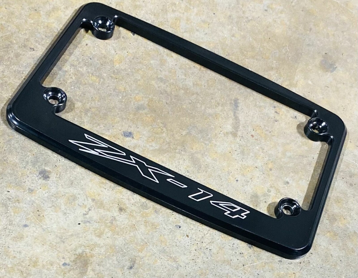 BLACK CONTRAST LICENSE PLATE FRAME & BLK PEG MOUNT TAG BRACKET 06