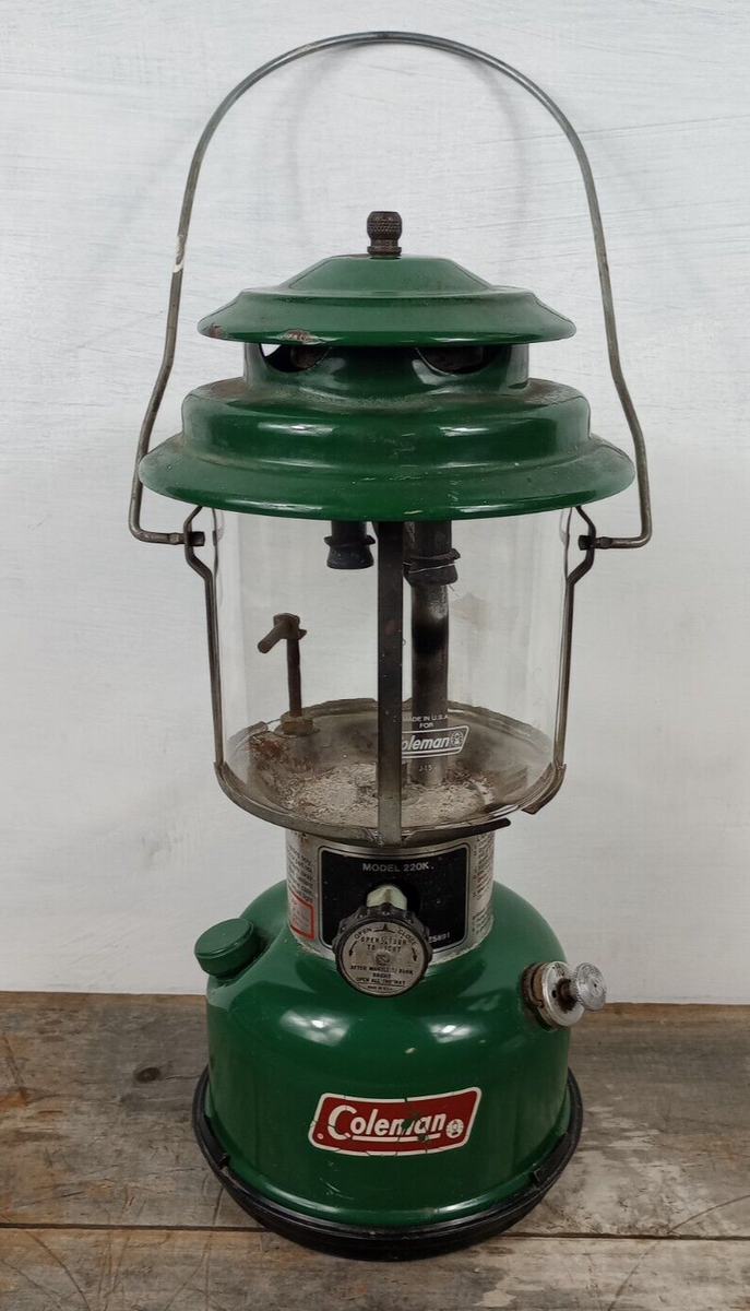 Vintage Green Coleman Gas Lantern 220K Two Mantle | eBay