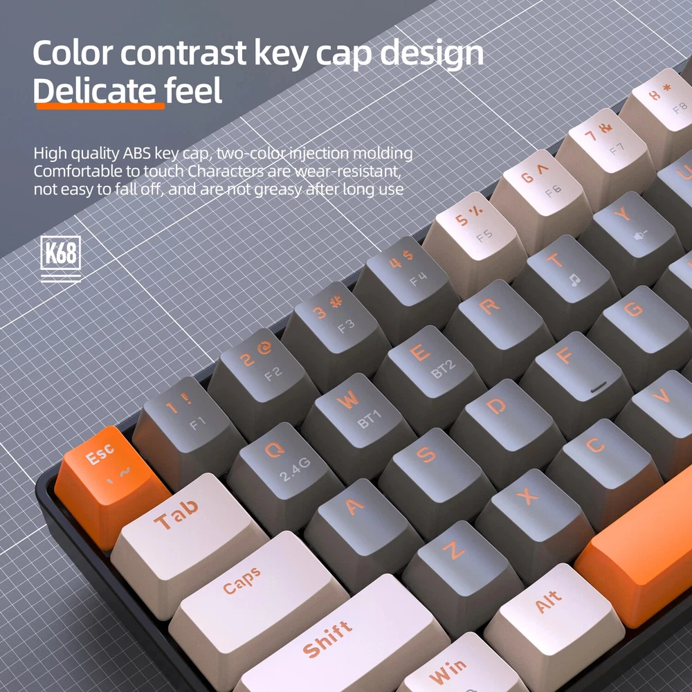Wireless Mechanical Gaming Keyboard for PC and Desktop Use