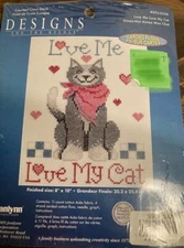Designs for the Needle Janlynn "Love Me Love My Cat" Cross Stitch Kit 093-0358