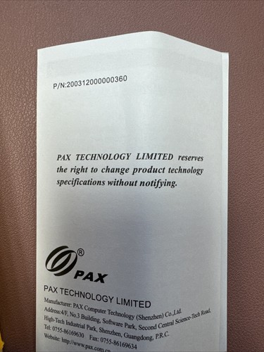 Pax Technologies POCKET PRO D190 0PW R65 01LA mobiles Datenerfassungsterminal - Bild 4 von 7