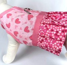 Pink Valentine's Day Dog Harness Vest With Ruffle Skirt