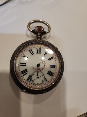 Working Remontoir Precision Ancre Ligne Droite 15 Rubis Coin Silver Large Pocket