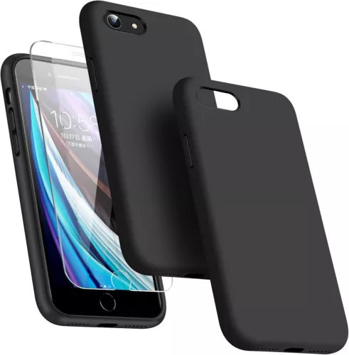 Custodia in silicone per iPhone 8 Plus 7 Plus con protezione schermo cover telefono nuova - Foto 5 di 16