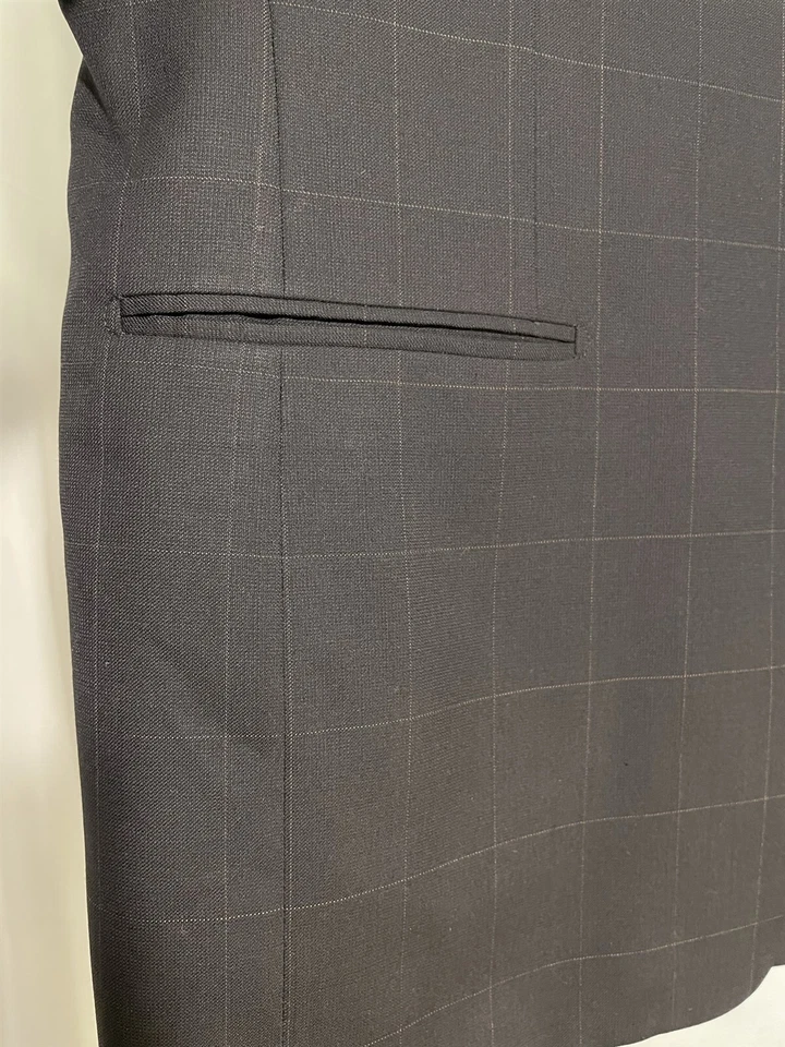 Blazer Pal Zileri 48 | 38R Hecho en Italia Super 150's Lana Negro Ventana 2 Btn Foto 3 de 4