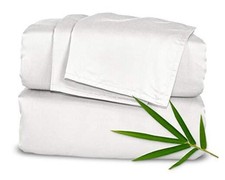 Sheets by , Genuine 100 Organic Viscose Derived from Bamboo Bed King White