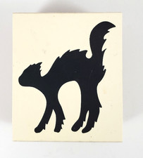 Halloween - Black Cat - Wood Mounted Rubber Stamp