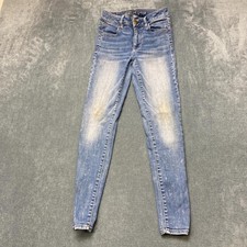 American Eagle Outfitters Skinny Jeans Women 0 Blue Denim Cotton Stretch Classic