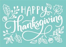 BAOFALI Text Words Happy Thanksgiving Theme Silkscreen Stencil A3
