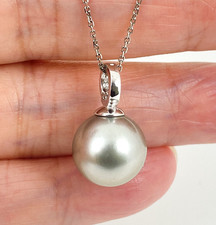 13mm Tahitian South Sea Pearl Pendant, 925 Sterling Silver Enhancer Bail #SP2036
