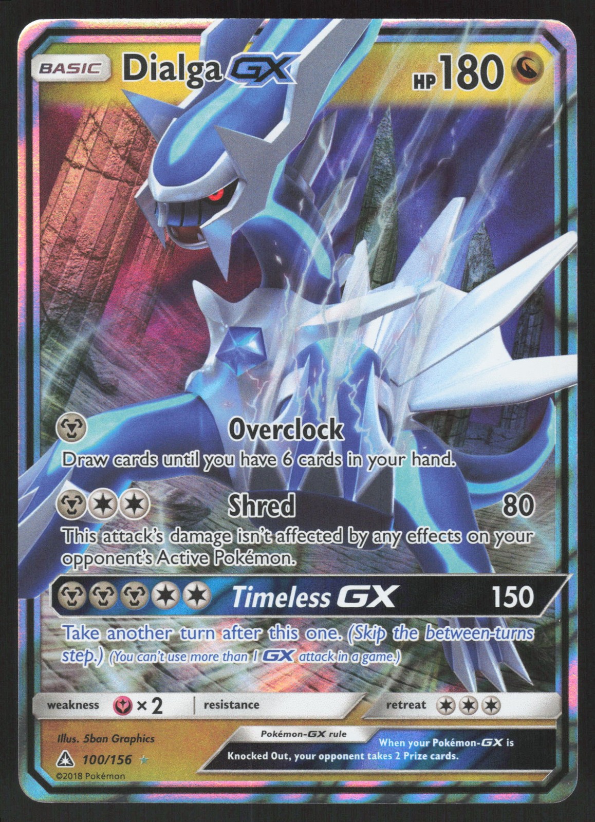 Dialga GX 100/156 Ultra Rare Pokemon TCG SM Ultra Prism NM