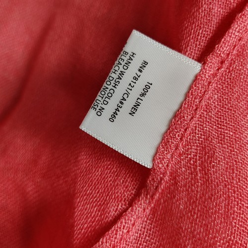 Eileen Fisher Large Coral Long Sleeve Drawstring Tie Front Linen Cardigan Beachy - 第 9/11 張圖片
