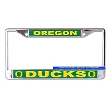 Oregon Ducks Authentic METAL License Plate Frame "Green & Yellow" Go DUCKS