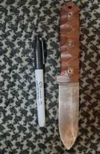 ESEE PR4 Fixed Blade Survival Knife with Leather Sheath - Black Oxide