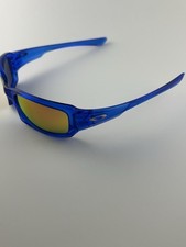 Oakley Fives Squared 3.0 Crystal Blue Frame Ruby Iridium Lens Silver Icons RARE