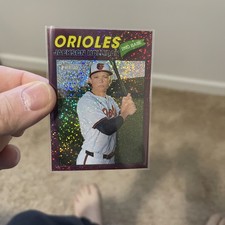 2026 Topps Heritage Jackson Holliday Burgundy Sparkle #218 Baltimore Orioles