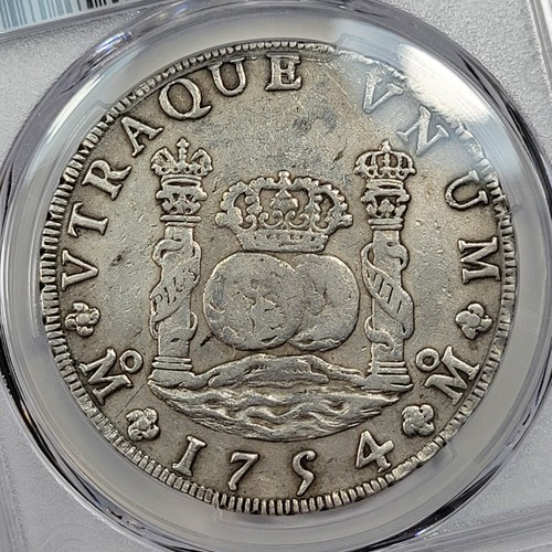 1754 Mexico 8 Reales Pillar Dollar PCGS VF Details Circulated Genuine *T534