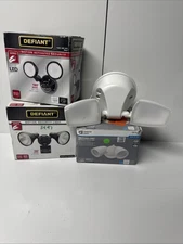 Lot Of 4 Security Light - Defiant, Commercial Electric Open box items