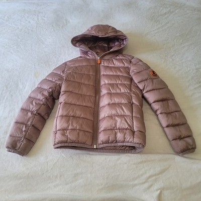 Save The Duck Kid's Hooded Puffer Jacket Synthetic Down Outdoor Size 8 Mauve