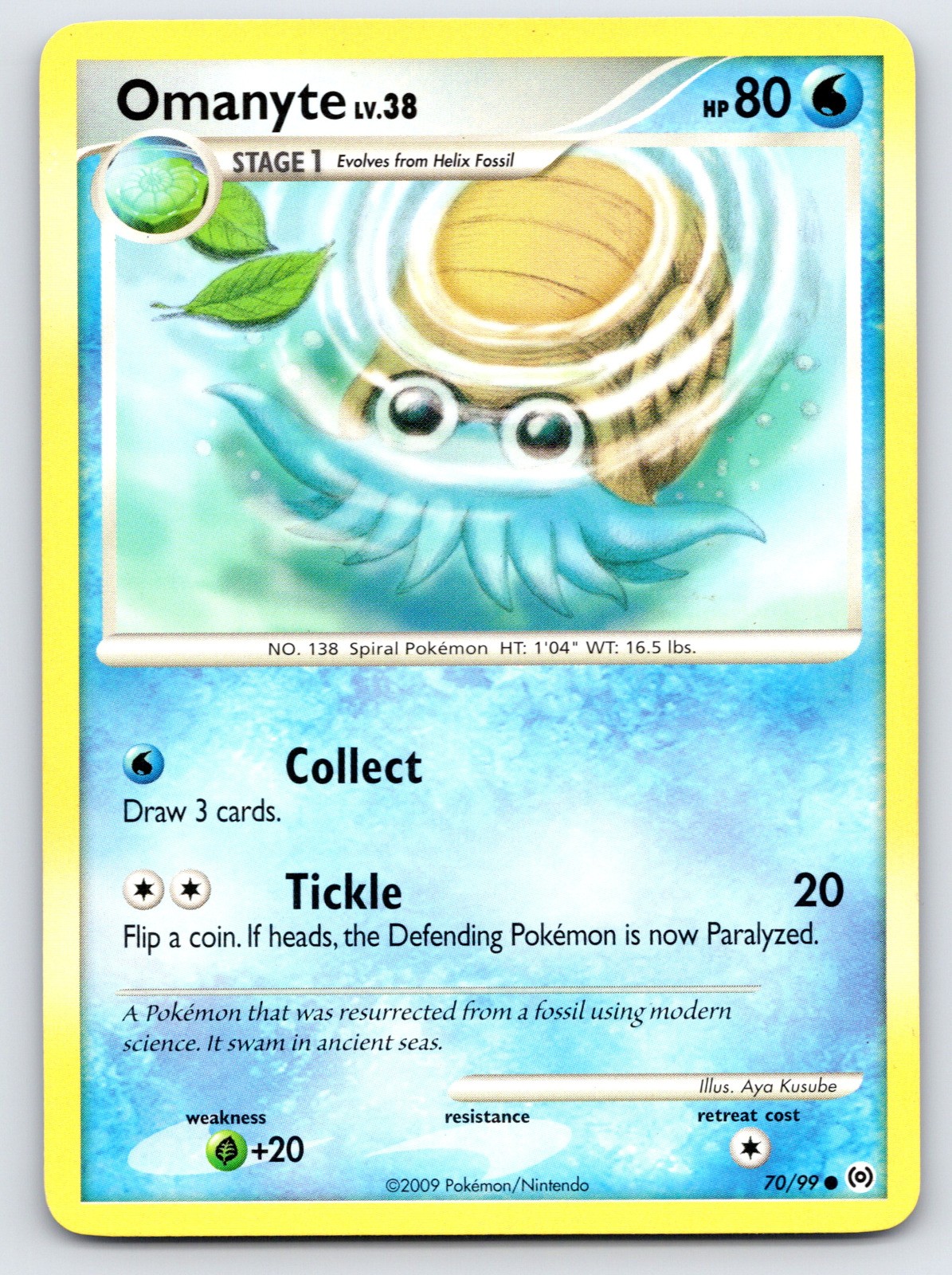 Omanyte - Arceus 70/99 - LP Condition