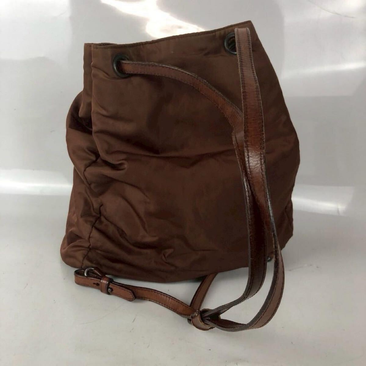 PRADA Backpack Nylon Brown Brand Brand Bag  Standard Casual Daily Travel Large C thumbnail 2