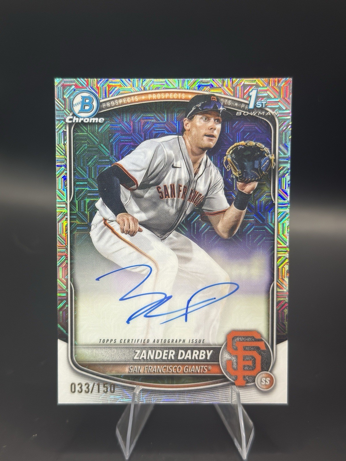 2025 Bowman Chrome Zander Darby Auto HTA Choice Refractor 1st Prospect #/150
