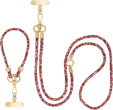 Crystal Phone Strap Crossbody and Wrist Lanyard, Anti Theft Layered  Wrist Stra