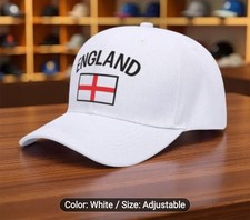 ENGLAND'UNION JACK' BASEBALL CAP☆ WHITE☆ONE-SIZE☆2 STYLES☆