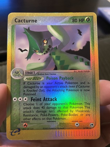 Pokemon EX Sandstorm Cacturne 2/100 Reverse Holo - Near Mint