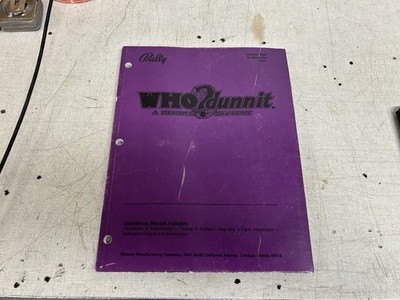 Who Dunnit Pinball Machine Operations Manual WPC 95 Book