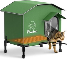 Heated Cat House Outdoor in Winter Weatherproof Cats Shelter Outside W/