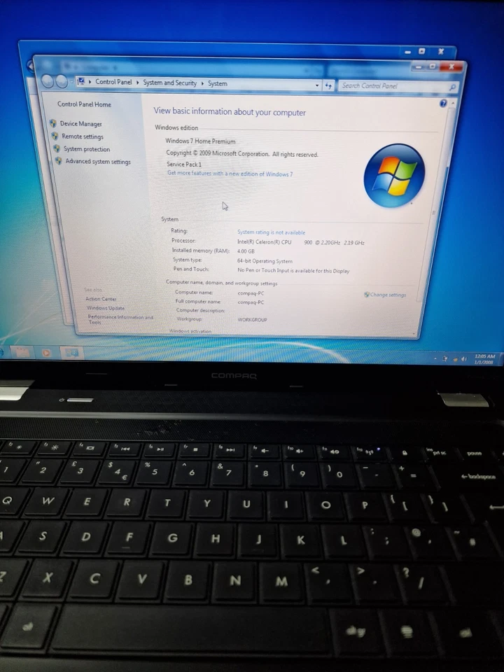 HP Compaq CQ62 Laptop 15.6" Intel Celeron 900 2.2GHz 4gb Ram Power On Tested - Image 2 of 4