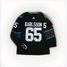 Adidas NHL San Jose Sharks Erik Karlsson #65 Black Hockey Jersey Size Adult 50