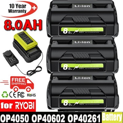 40V 8.0AH Battery For Ryobi 40V OP4050 OP40602 OP4026 Lithium Battery /Charger