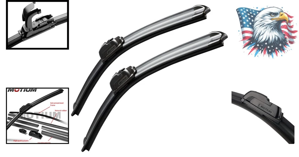 Durable All-Season Windshield Wiper Blades 26"+18" - Fits 2016-2021 Honda HR-V - Imagem 2 de 4