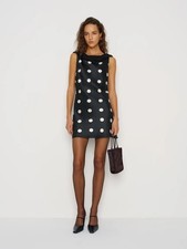 Reformation Jonelle Silk Dress Moon Dot NWOT Sizes XS/S/M