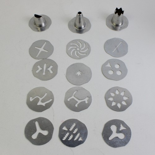 MIRRO Aluminum Cookie-Pastry Press 3 Tips 12 Discs w/Recipe Booklet - Foto 2 di 5