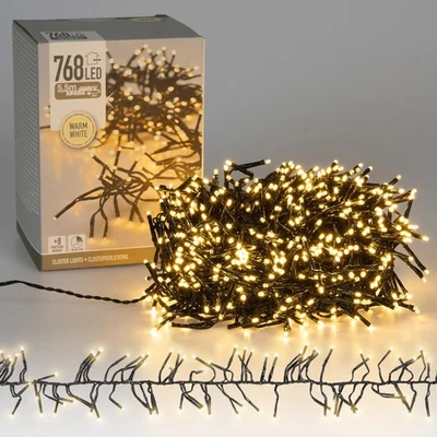 Guirlande lumineuse chaîne en grappe de Noël mariage blanc chaud 5,5 m 768 LEDs - Photo 1/4