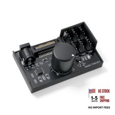 12V 4-Pin PWM Fan Controller, 6 Fans Supported, PC Fan Adapter Hub Adjustable