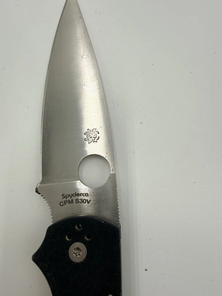 Faca dobrável SPYDERCO MILITAR 2 TRAVA DE COMPRESSÃO PRETA CPM S30V - Usada - Imagem 2 de 4