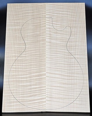 Figured 4A Curly Maple Droptop Glued Luthier Wood (21'' x 15'' x 7/16'')