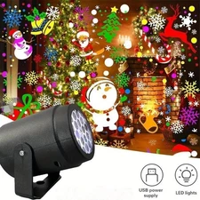 LED Christmas projection lightwith 16 Dynamic Patterns - Auto-Scrolling Images 