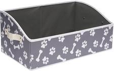 Linen-Cotton Blend Dog Toy Basket and Dog Toy Box, Dog Toy Basket Storage - Perf