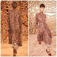 Revolve Ulla Johnson Bergamot Wool Twill Adira Paisley Print Dress Size 2