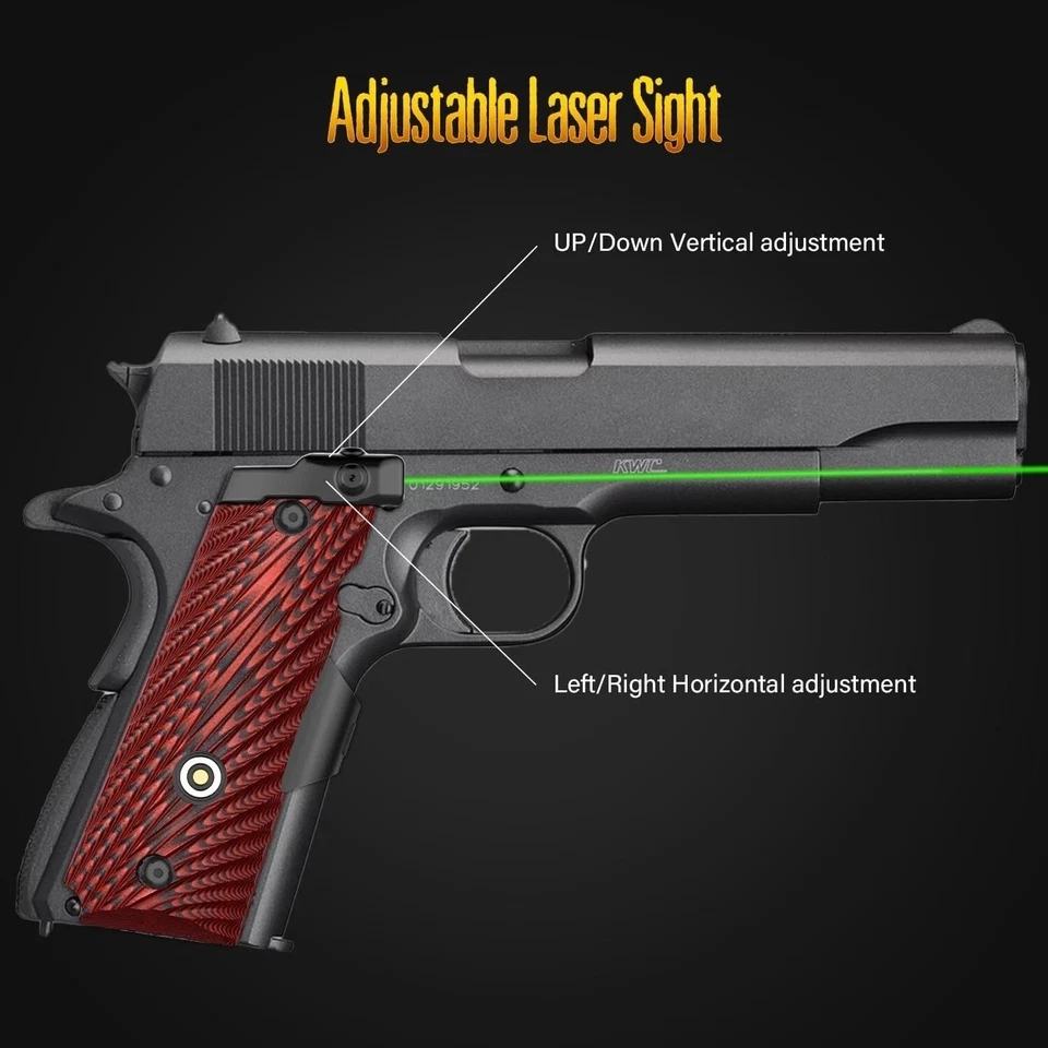 Empuñadura de mira láser verde Vigilance Innovations 1911 tamaño completo con corte de seguridad Ambi Foto 4 de 4
