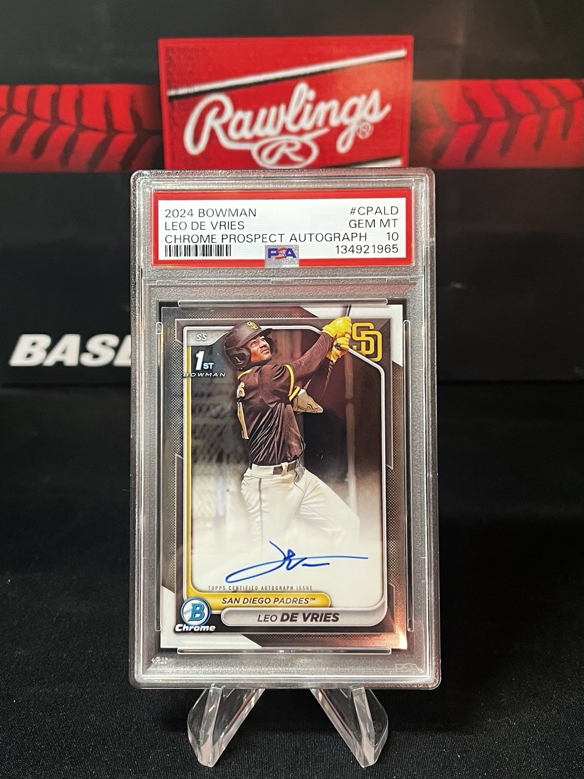 2024 Bowman Chrome Leo De Vries Auto PSA 10 #CPA-LD 1st Padres