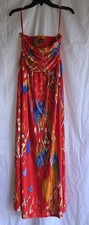Mlle Gabrielle Women's Orange Flame multicolor Strapless Maxi Dress - Sz XL