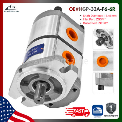 HGP-33A-F6-6R Shaft 17.46mm For Hydraulic Tandem Double Gear Pump HGP-33A-F6/6R
