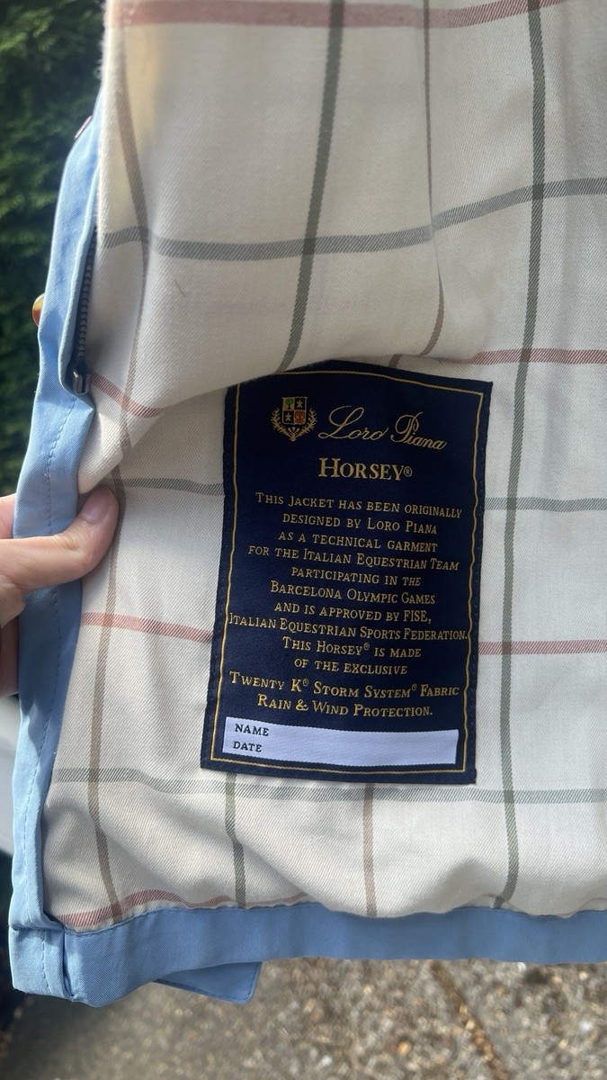 Loro Piana Horsey Jacket Womens Large 1992 Olympic Blue Leather