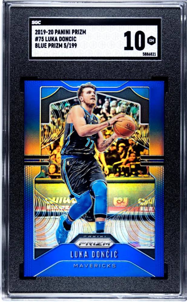 Luka Doncic 2019-20 Panini Prizm #75 Blue Prizm /199  SGC 10